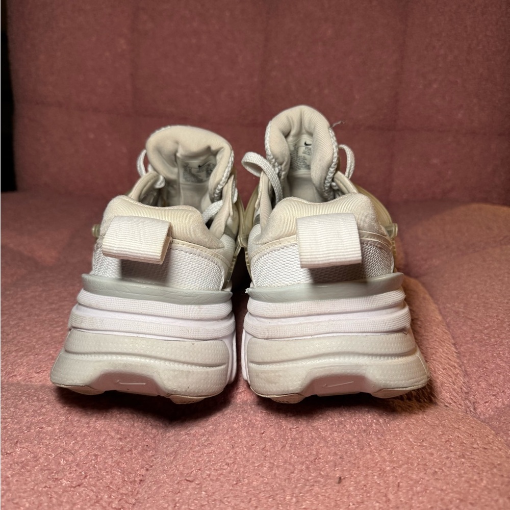 Nike Women's Metallic Silver and White Sneakers - Picture 3 of 5